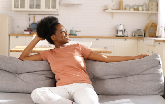 Young woman experiencing a sense of well-being