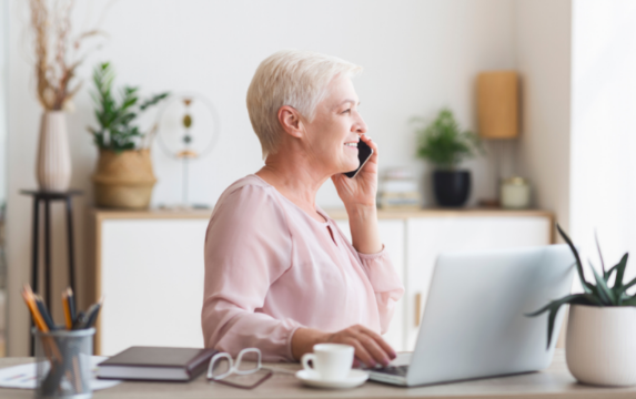 Client talking to advisor about financial wellness