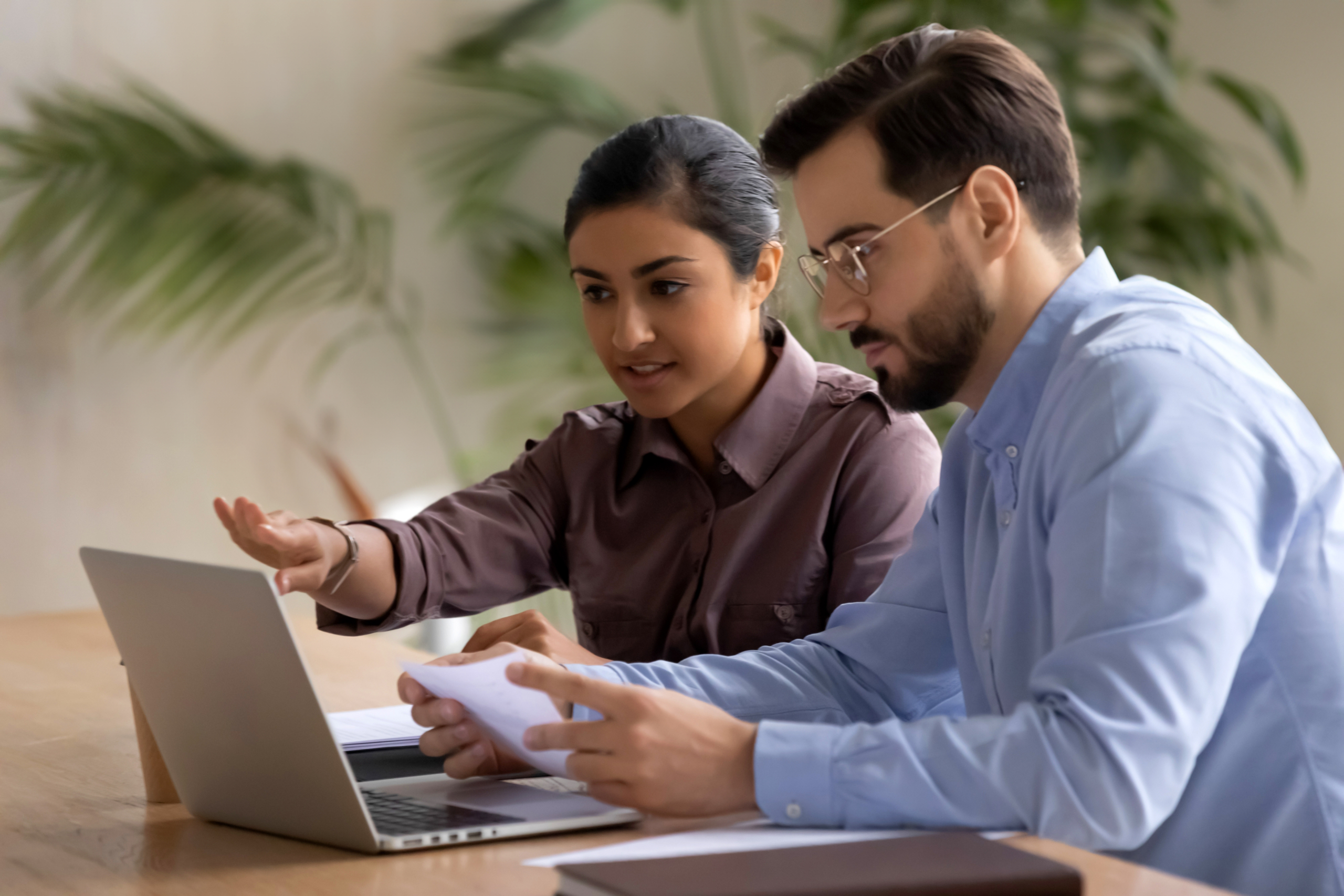 A financial advisor having a meeting with a client.