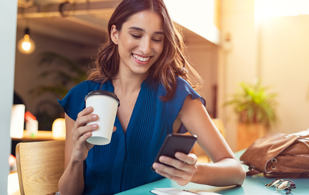 Millennial woman shopping on her phone