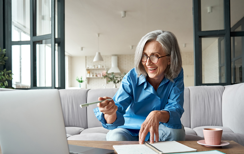 Mature woman is confident in her finances