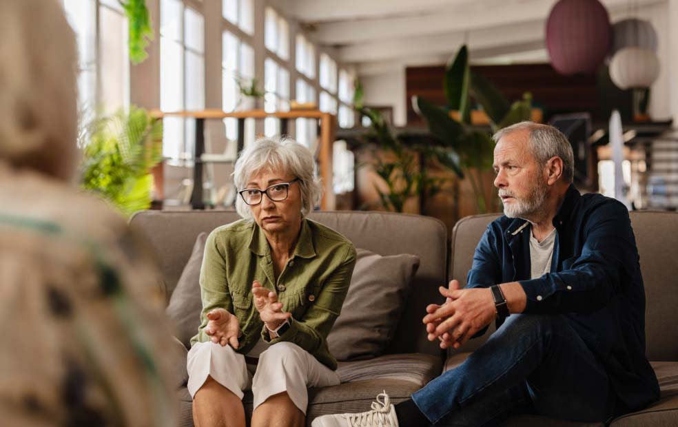 Couple in financial advisor meeting