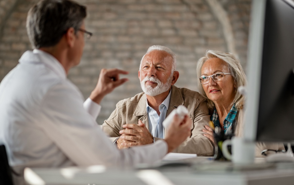 Senior couple having a healthcare consultation.