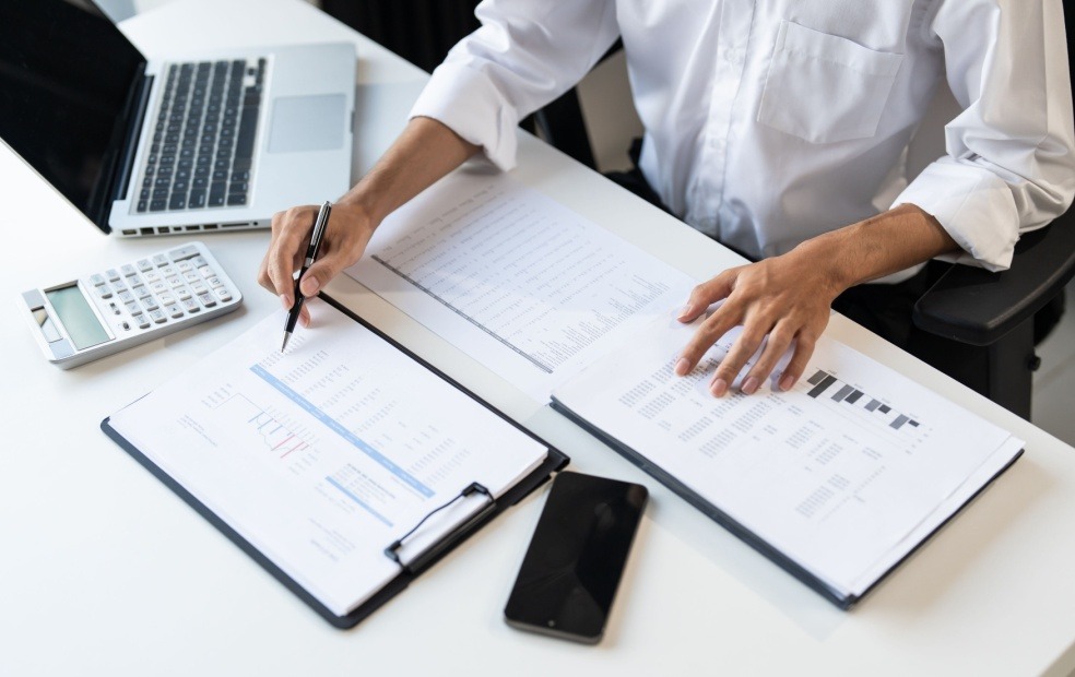 Financial advisor studying tax law