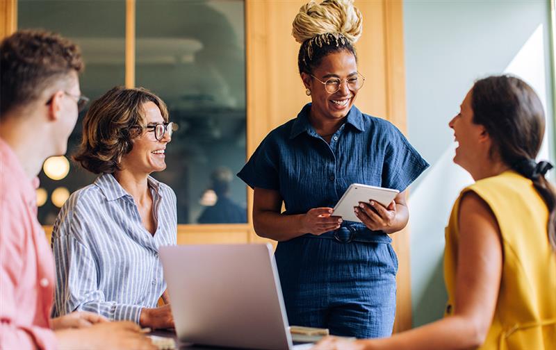 A team meeting in an office.