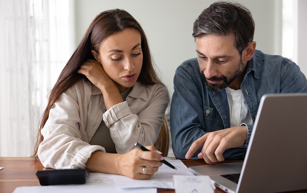 Couple making financial decisions