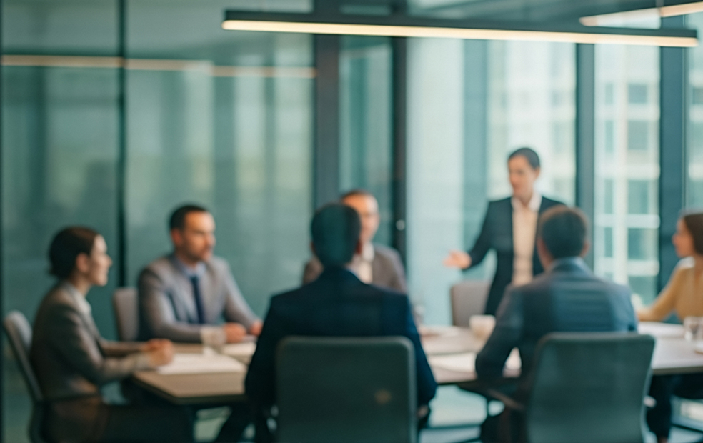 Advisor leads financial planning team in meeting