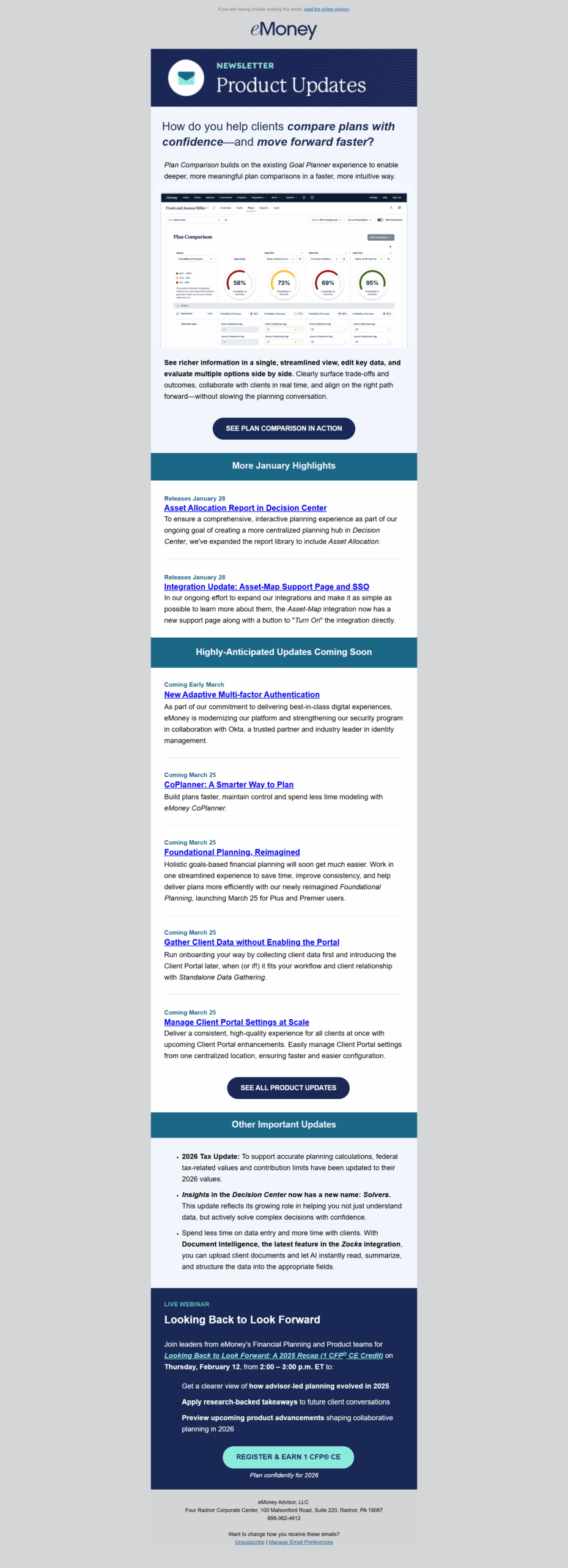 January 2026 Product Update Email