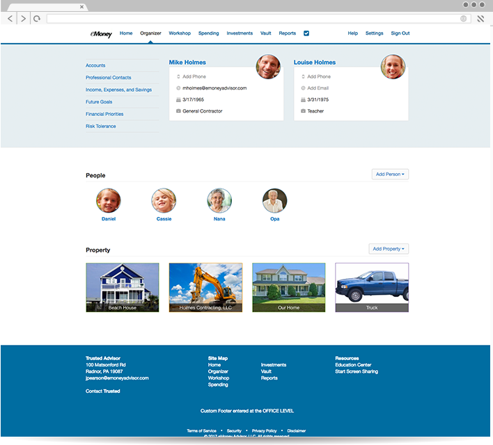 Account Aggregation and Organizer