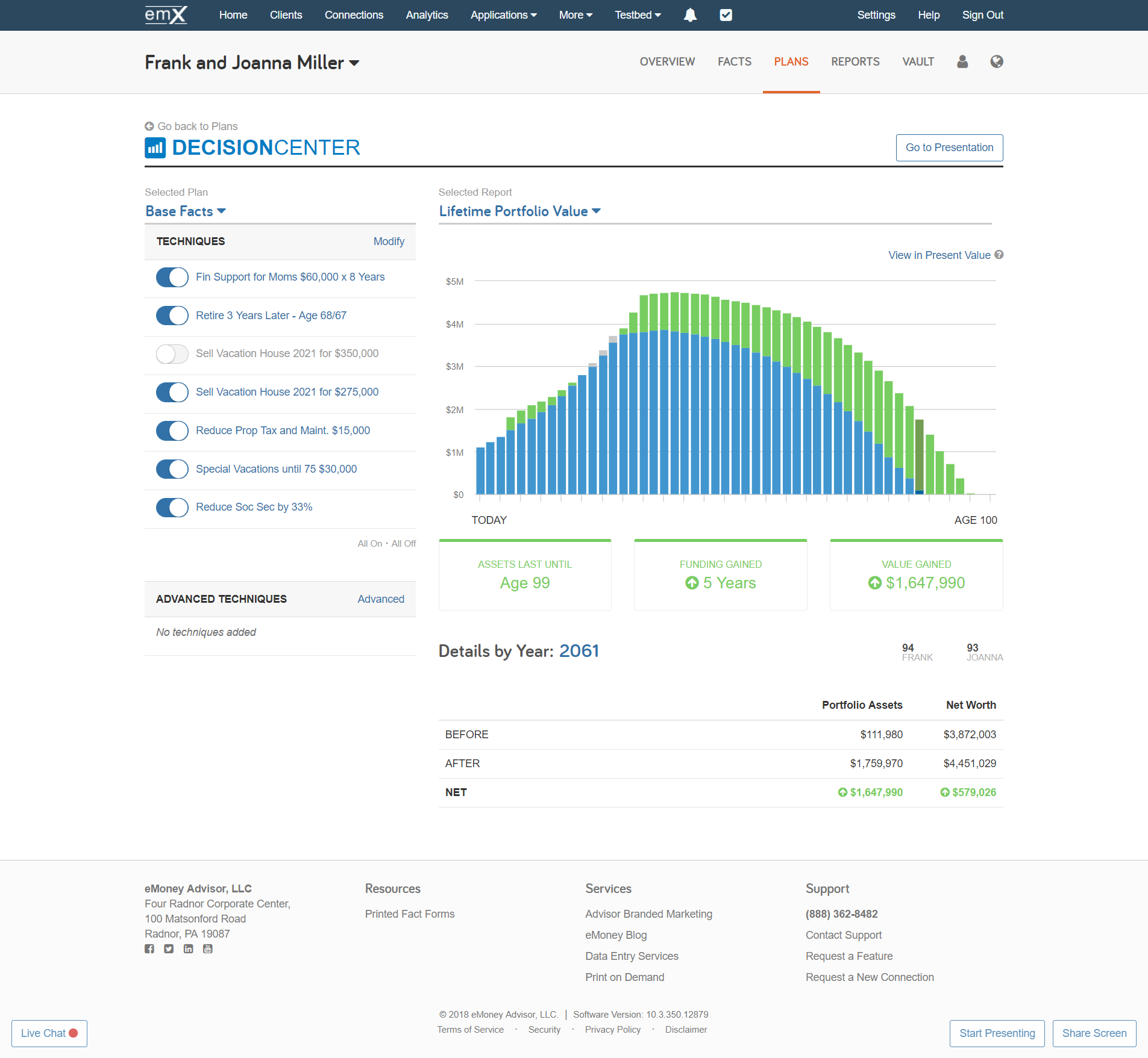Analyze and Compare Plans