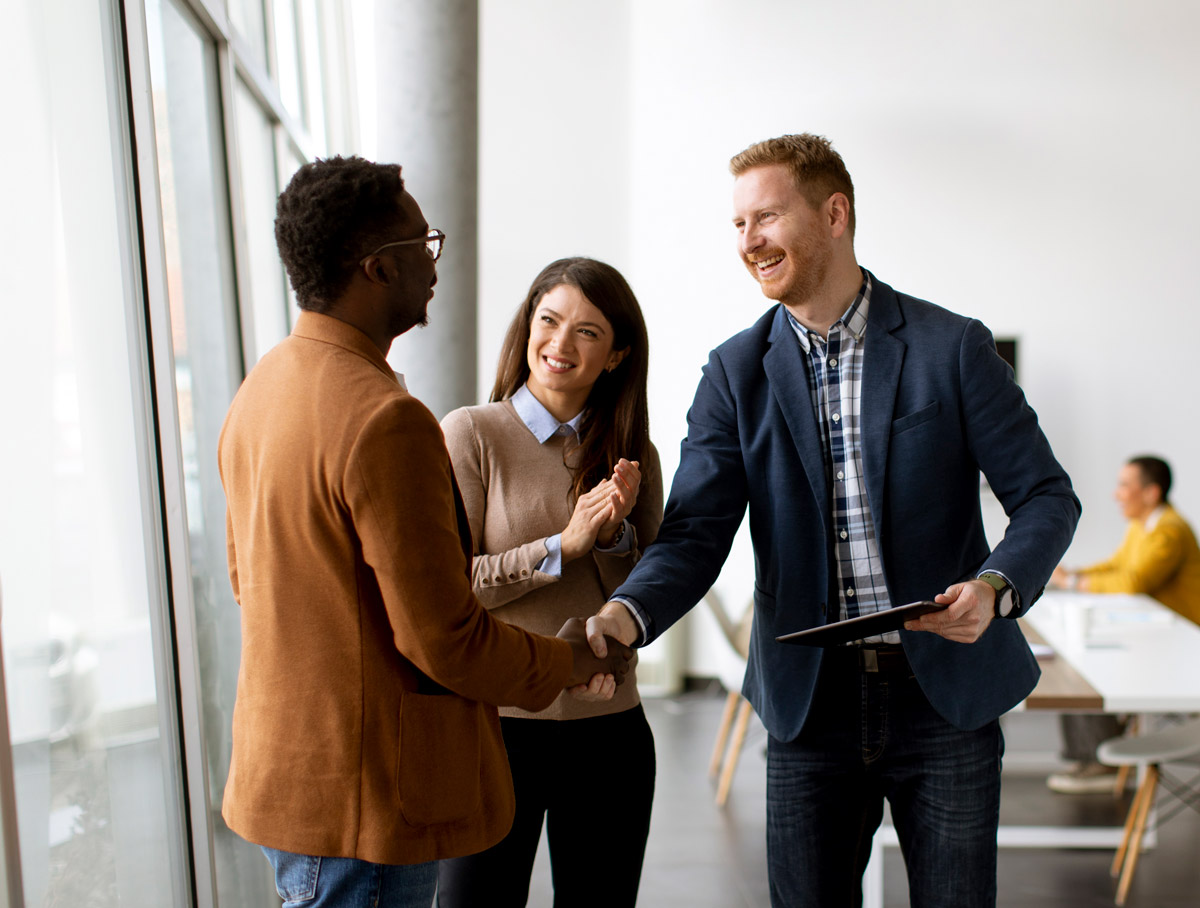 group of business people working together