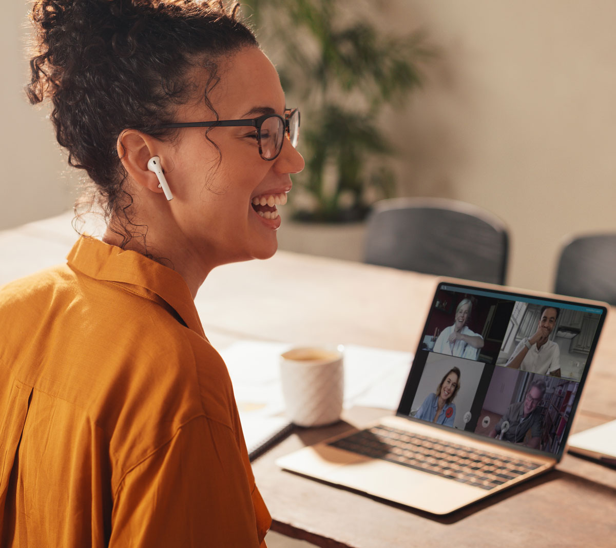 Woman on web conference